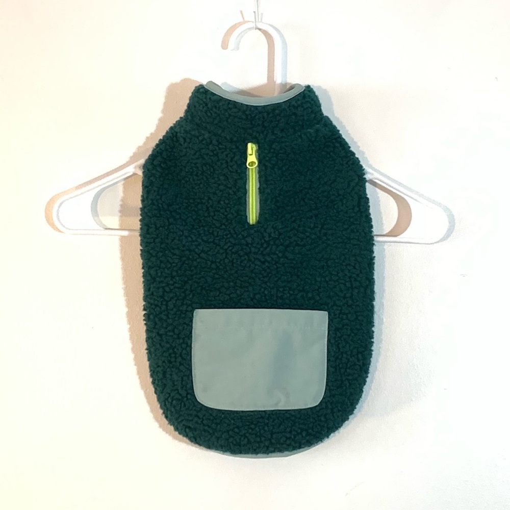 Sherpa Dog Jacket With Zip & Pocket